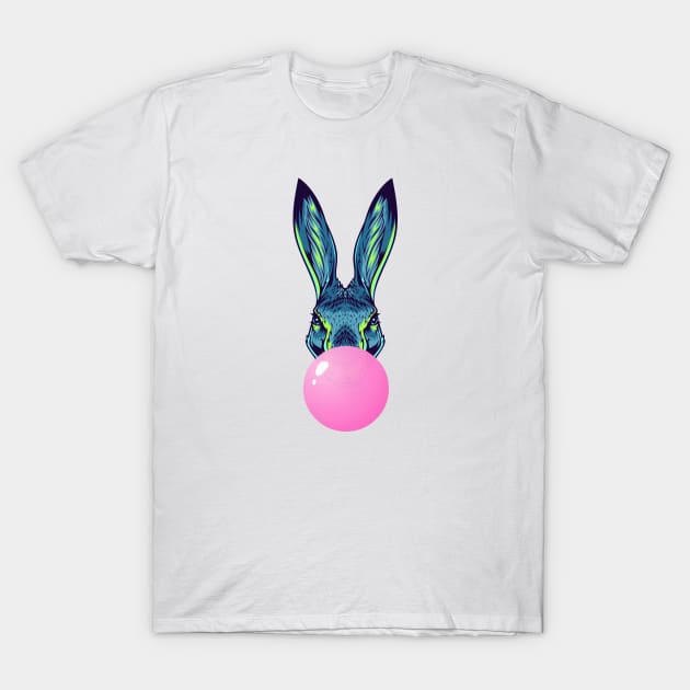 Pink Bubblegum Rabbit T-Shirt by 1001Kites